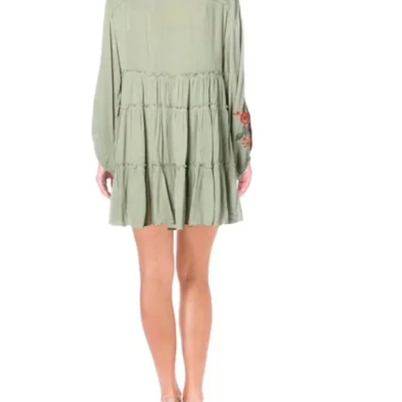green emerald velvet dress Vintage Beverly Paige Sheer Paisley Embroidered Peasant Dress – Recess main image 0